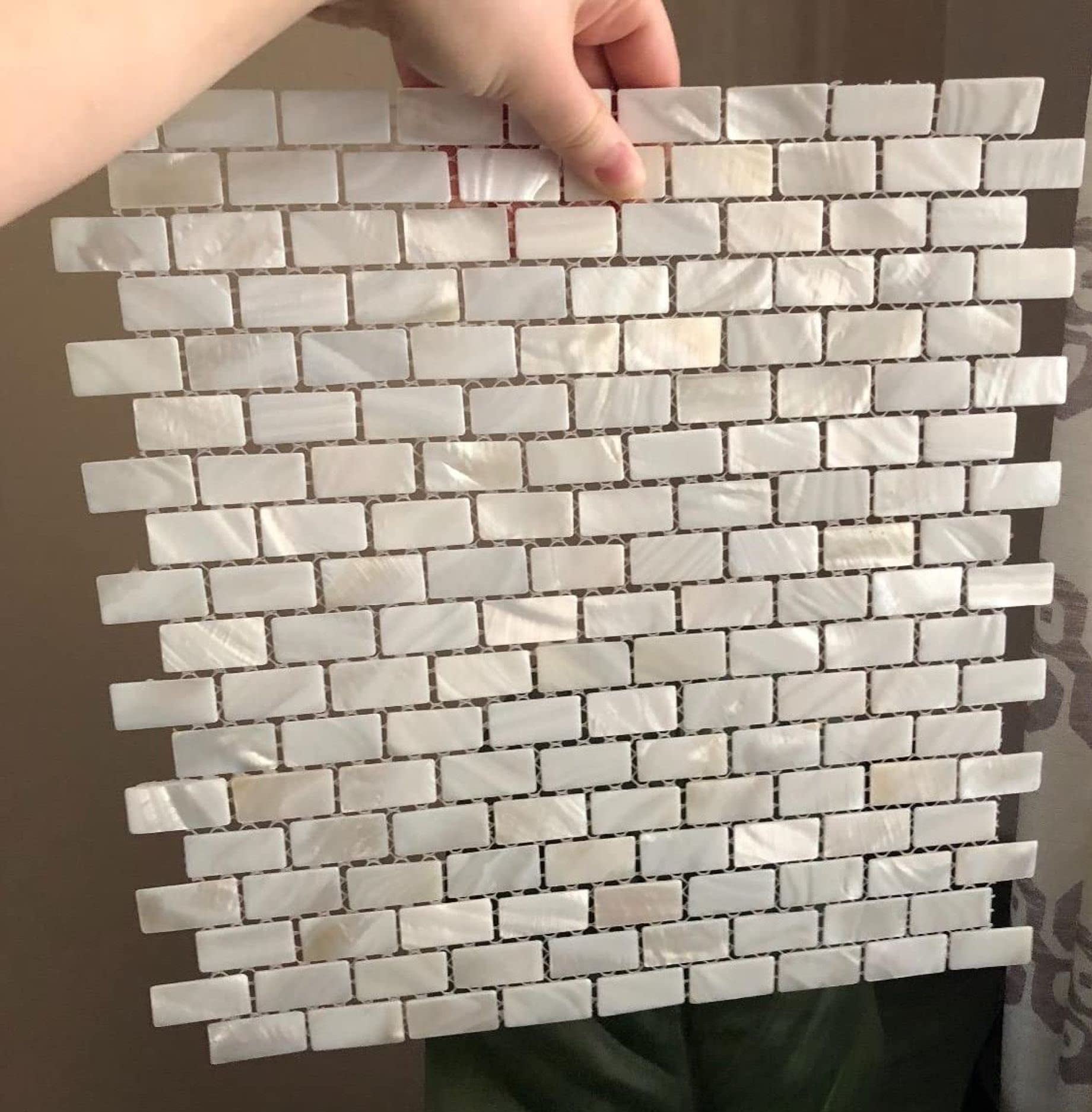 Art3d 12" x 12" 10 Pieces Mother of Pearl Shell Mosaic Backsplash Tile for Kitchen, Bathroom Walls