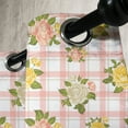 thumbnail image 3 of Ambesonne Shabby Flora Grommet Curtain, Roses on Plaid Back, 50" x 84", Coral and Olive Green, 3 of 6