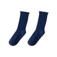 thumbnail image 4 of Yuanlong Womens Crew Socks Scalloped Elegant Ribbed Stockings Solid Color Daily Classic Hosiery, 4 of 4