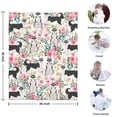 thumbnail image 4 of Husky Dog Flower Floral Blanket,Comfortable Soft Flannel Throw Blanket,All Season,Warm Lightweight Blankets for Sofa Bed Couch Living Room Chair,30"x40", 4 of 4