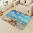 thumbnail image 2 of Beach Theme Rugs for Living Room - 4x5 Rug - Beach Theme Rug - Seashell Starfish Area Rug - Coastal Rugs - Beach Themed Carpet S-&267, 2 of 7