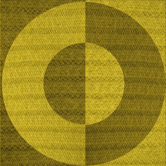 Ahgly Company Machine Washable Indoor Square Transitional Dark Yellow Green Area Rugs, 8' Square