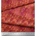 thumbnail image 2 of Soimoi Orange Rayon Crepe Fabric Leopard & Wild Animal Skin Print Fabric by The Yard 46 Inch Wide, 2 of 3