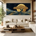 thumbnail image 6 of Oversized Canvas Wall Art Tree of Life with Sun and Moon, Gold Abstract Nature Paintings, Modern Canvas Prints for Living Room Bedroom Home Decoration, 6 of 7