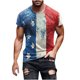 thumbnail image 2 of Blusas y camisas de manga corta y cuello redondo para hombre. Blusas de manga corta con cuello redondo y estampado del Día de la Independencia para hombre. Blusa para hombre., 2 of 5