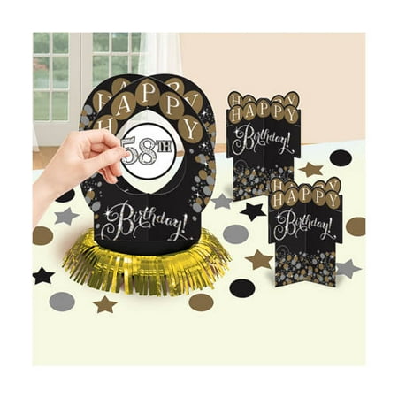 - Happy Birthday 'Sparkling Celebration' Customizable Table Decorating Kit (23pc)
