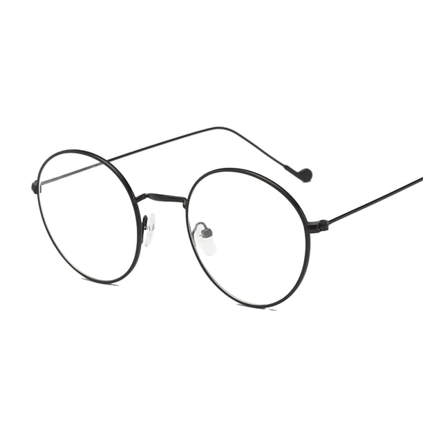 Qarigey Gafas redondas de metal para hombres y mujeres que bloquean los ojos de luz azul gafas anti luz azul gafas redondas Lentes Negro