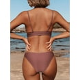 thumbnail image 2 of NEREID Women Bikini Set Solid Color Sexy Triangle Two Piece Swimsuit, 2 of 8