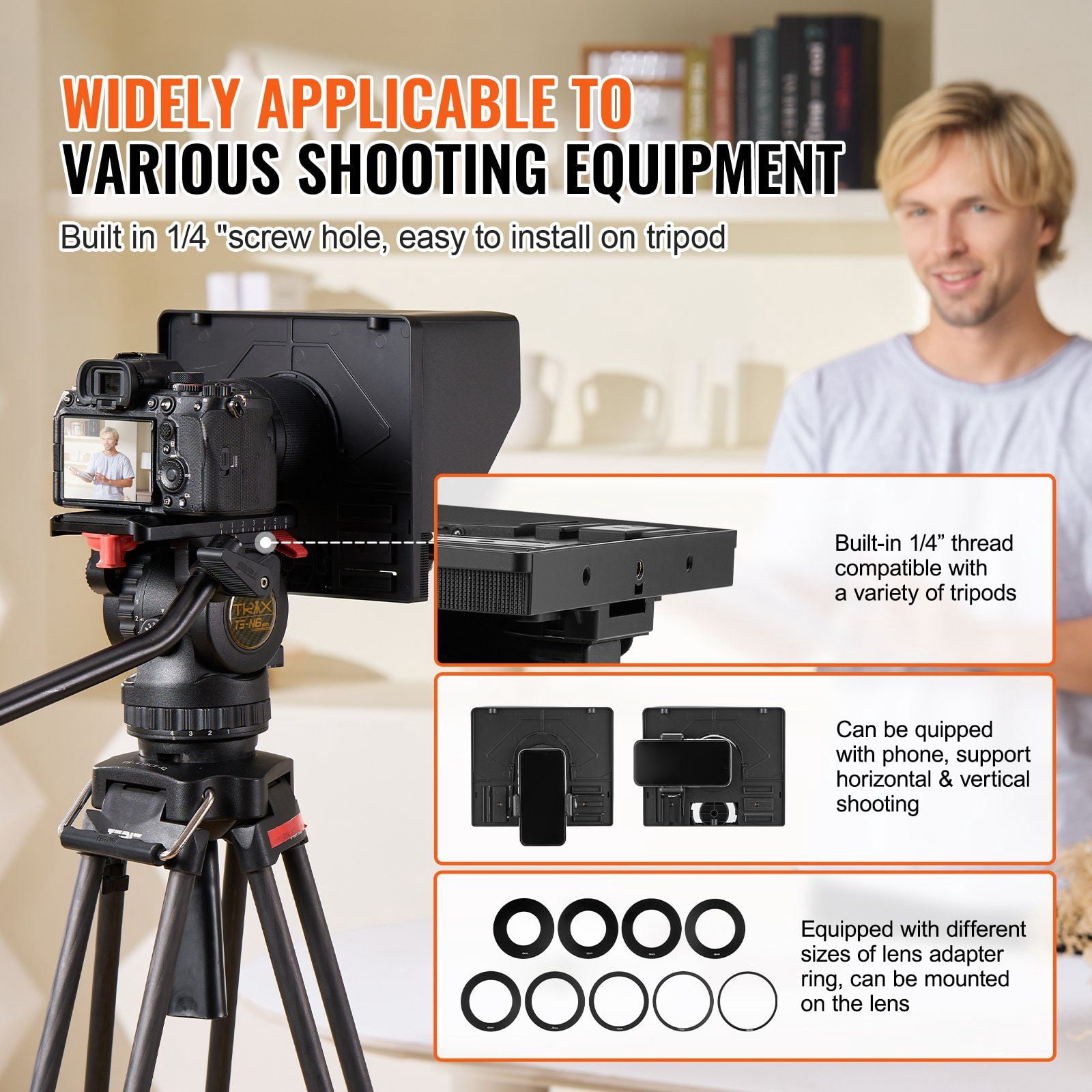 10" Wireless Teleprompter Remote for Phone & Webcam Live Video Recording