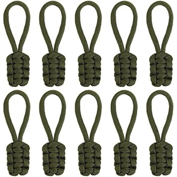 10PCS Zipper Pulls Replacement Universal Nylon Zipper Repair Kit Zipper Slider Pull Tab Zipper Fixer Metal Zipper