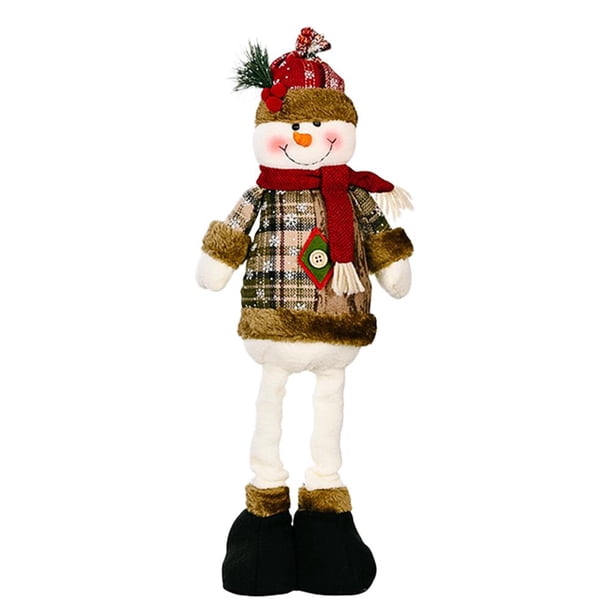 Muñecos lindos de Navidad Figuras de piernas largas para Año Nuevo (Muñeco de nieve)