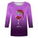 thumbnail image 3 of Camisetas de Manga Larga de las Mujeres Imprimir Navidad Cuello Redondo 3/4 Manga Suéter, Top Casual para las Vacaciones, 3 of 3