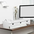 thumbnail image 3 of Desktop Monitor Riser Stand with Drawers Monitor Stand Riser Desk Organizer Office Table Computer Keyboard Under Storage Rack, 3 of 6