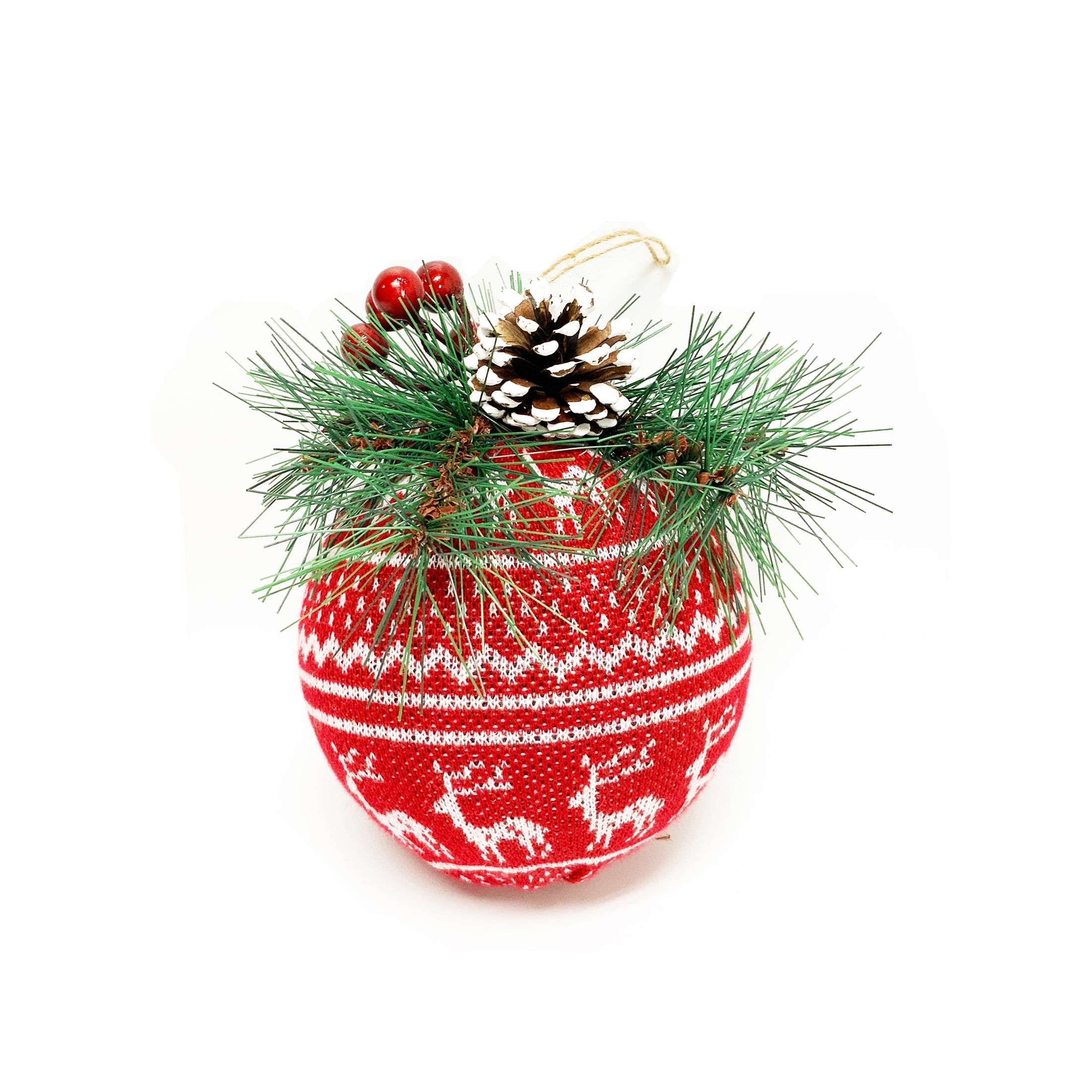 Holiday Time Red and White Nordic Jumbo Ball Ornament