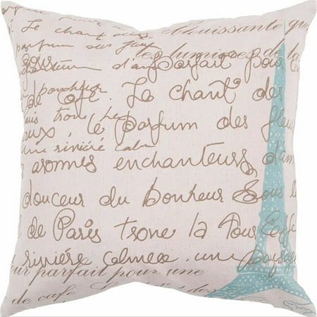 Art of Knot Almada Blue Cotton/Linen Decorative Pillow with Down Fill