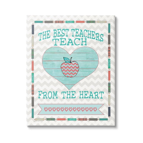 Stupell Teach From The Heart School Phrase Food & Beverage Painting Gallery Wrapped Canvas Print Wall Art