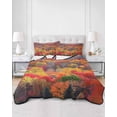 thumbnail image 3 of Red Orange Green Forest Queen Size Down Alternative Comforter, Lightweight Comforter Quilt Bedding Set with Pillow Shams Fall Botanical Tree Maple Leaf All Seasons Bed Comforter Duvet Insert 90"x96", 3 of 7