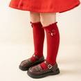 thumbnail image 2 of FAIWAD Baby Girls Knee High Socks Infants Toddlers Bow Knitted Socks Cotton Tube Stockings Christmas Gifts, 2 of 5