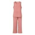 thumbnail image 5 of REORIAFEE Sexy 2 Piece Outfits for Women Summer Pants Sets 2 Piece Outfits Dressy Casual Summer Suit Solid Color Vest Trousers Two Piece Suit Pink M, 5 of 6