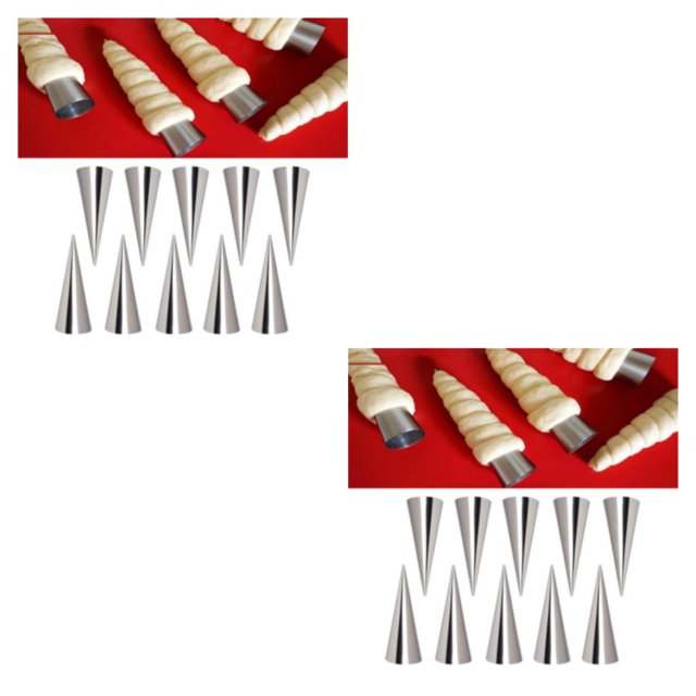 Billuyoard Kitchen Cream Horn Cones Molds Pastry Mould Cream Mold 10pcs Tipo 1 2piezas
