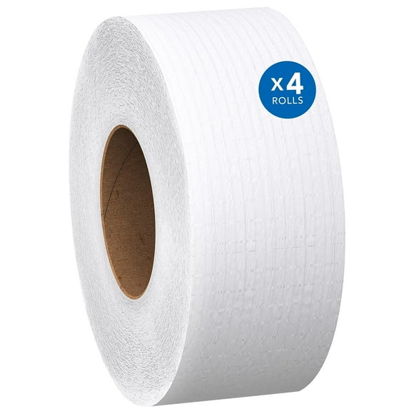 Scott® 100% Recycled Jumbo Jr. Bathroom Tissue Refill, 1,000' Roll, 2-Ply, Pack Of 4 Rolls