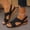 Black, variant on Wedge Sandals for Women Wide Width Sandals Women Plus Size Breathable Peep Toe Thick Soled Work Commuting Slip on Womens Slides with Adjustable Buckle Strap