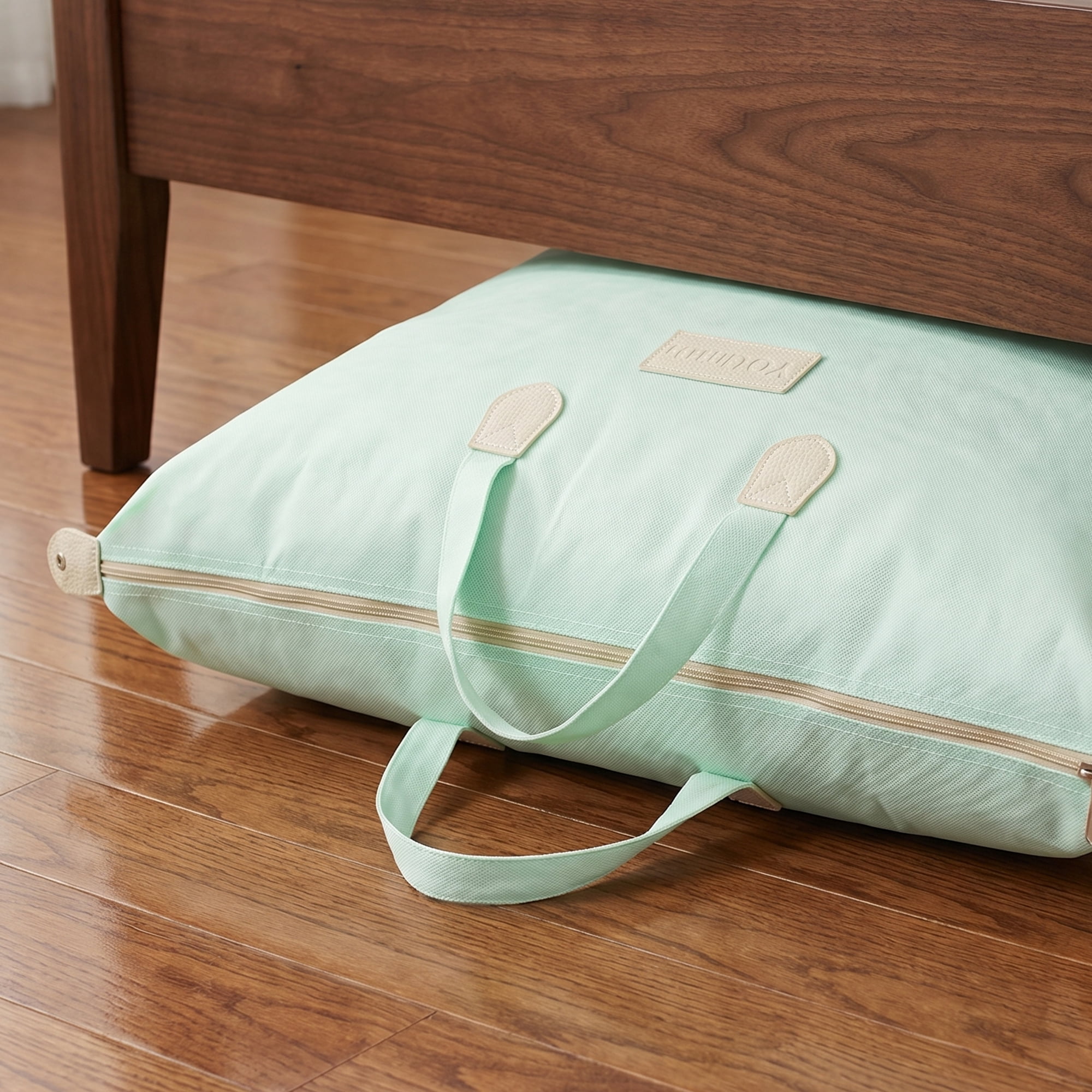 Unique Bargains Foldable Storage Bag for ClothesOrganizing Bedroom Green 31.5"x10.6"x22"