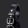 thumbnail image 4 of Boys Girls Vintage Retro Thin Waist Strap Children Leather Belt Pin Buckle Waistband Trouser Dress Belts BLACK, 4 of 8