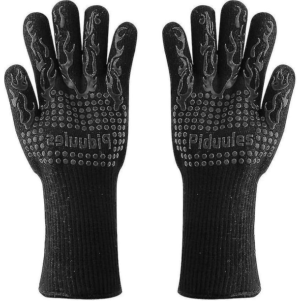 Bbq Tool 35cm Bbq Gloves, 1472f Heat Resistant Non-slip Grill Mitt With Elastic Cuff For Frying, Bbq
