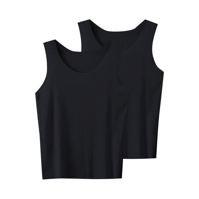Cute Summer Tops 2-Piece Big Childrens Ice Silk Top Seamless Suspender Childrens Solid Color Summer Interior Wear