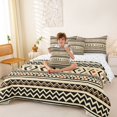 thumbnail image 4 of meiyoeat Earthy Aztec 7 Pieces Full Size Bedding Sets For Men Women,Rustic Tribal Full Size Bed in a Bag,Beige Black,Reversible, 4 of 7