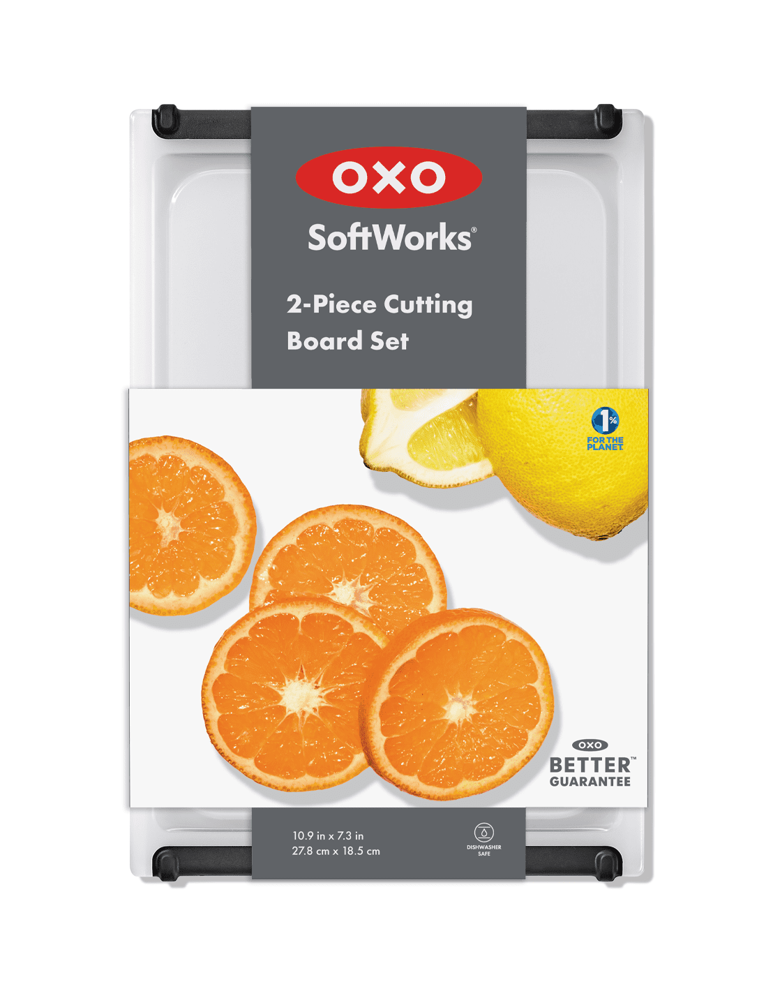 OXO Non-Slip Small Plastic Cutting Board with Juice Groove, Dishwasher Safe Kitchen Cutting Board for Fruits, Vegetables & Everyday Food Prep, 2 pack, 10.9 x 7.3 Inch