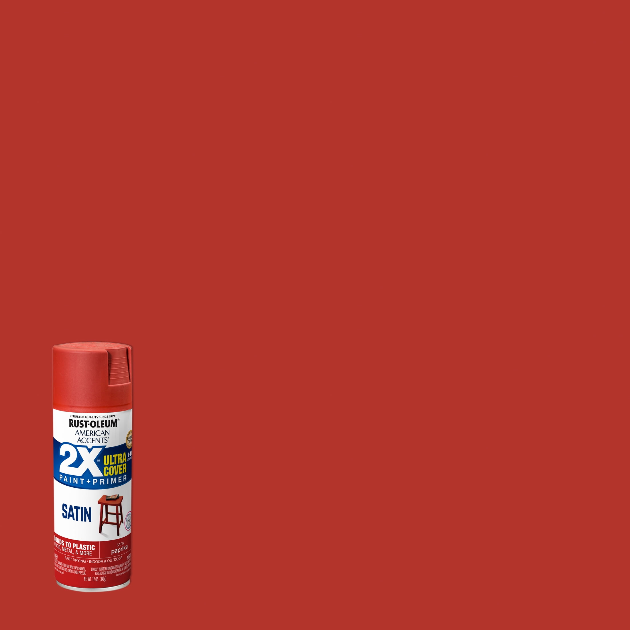 Paprika, Rust-Oleum American Accents 2X Ultra Cover Satin Spray Paint- 12 oz
