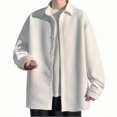 thumbnail image 1 of Styesk Jackets for Men Man Solid Color Button Loose Large Size Lapel Coat, 1 of 7
