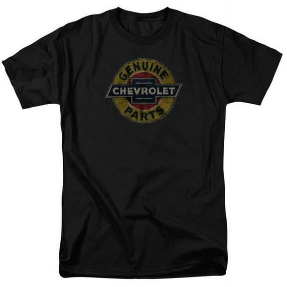 Chevrolet Genuine Chevy Parts Distressed Sign S/S Adult 18/1 T-Shirt Black