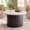 Marble, variant on 31.5-Inch Round Marble Texture Coffee Table with Tambour Design, Mid-Century Modern Wood Drum Accent Center Table