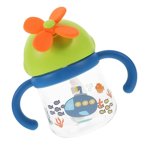 GOOHOCHY 1Pack Toddler Water Cup No Leak Straw Design Spill Proof For Infants Home Use 6.3x5.9x3.1in