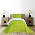 thumbnail image 4 of Ambesonne Lime Green Quilted Bedspread Set 2 Pcs, Blurry Pastel Colors, Twin Size, Apple Green, 4 of 5
