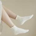 thumbnail image 5 of Flydo Ruffle Socks Women Cotton Socks Cute White Socks for Women Girls Lettuce Edge Socks Women Frilly Low Socks 5-10 Pack, 5 of 8
