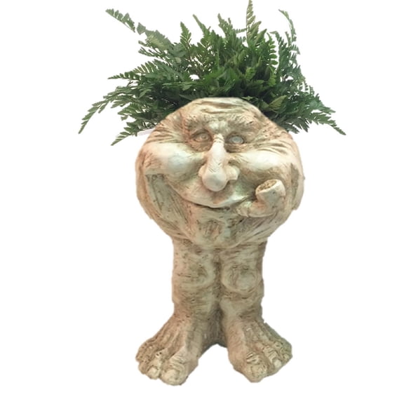 Homestyles Antique White Grandpa "Old Hickory" the Muggly Face Humorous Statue Planter Pot