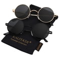 thumbnail image 1 of Gafas de sol KALIYADI, redondas, polarizadas, retro, de metal, UV400, 45 mm, paquete de 2, 1 of 8
