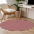 thumbnail image 5 of Round Area Rug 4ft,Red White Stripe Water Ripple Washable Carpet Non-Slip Runner Accent Rugs Indoor Floor Mat for Bedroom Living Room Decor,Abstract Minimalist Geometric Art, 5 of 9
