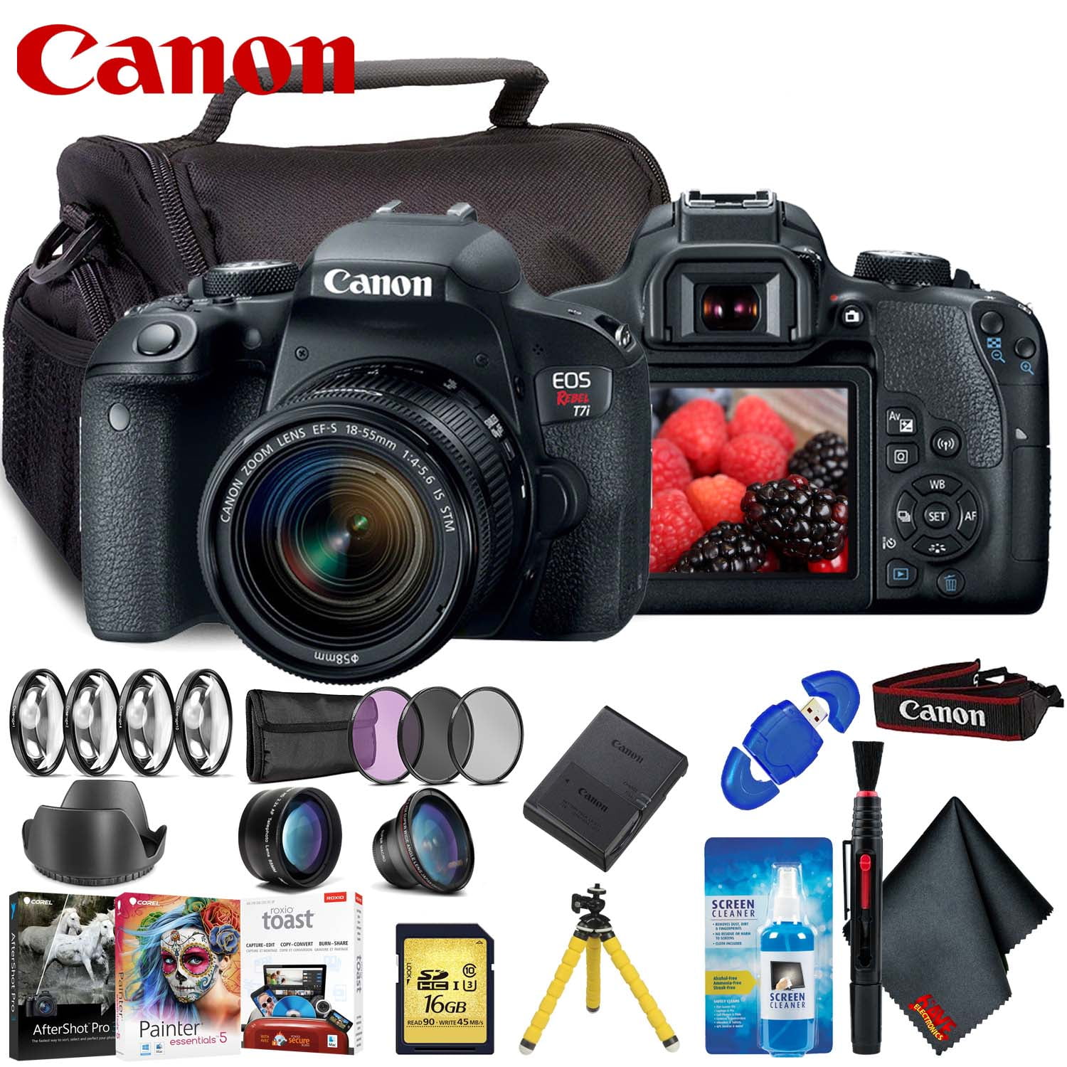 canon rebel t7i dslr camera kit