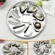 thumbnail image 2 of Oyster Plate,2 Pack Oyster Pan Stainless Steel Oyster Plates Oyster Shell Shaped Tray Thick Reusable Oyster Serving Tray With 8 Slots For Home Hotel R, 2 of 5