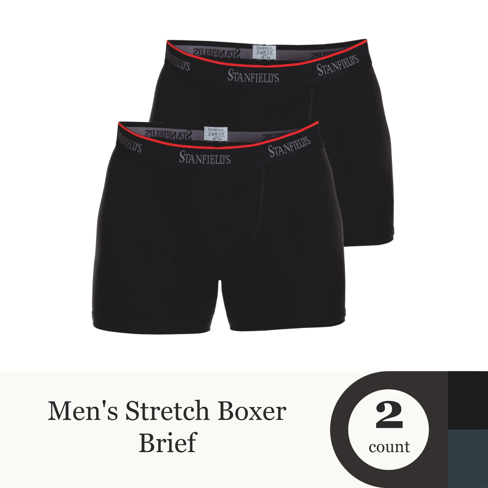 Stanfield's Men's Cotton Stretch Boxer Brief Underwear-2 Pack