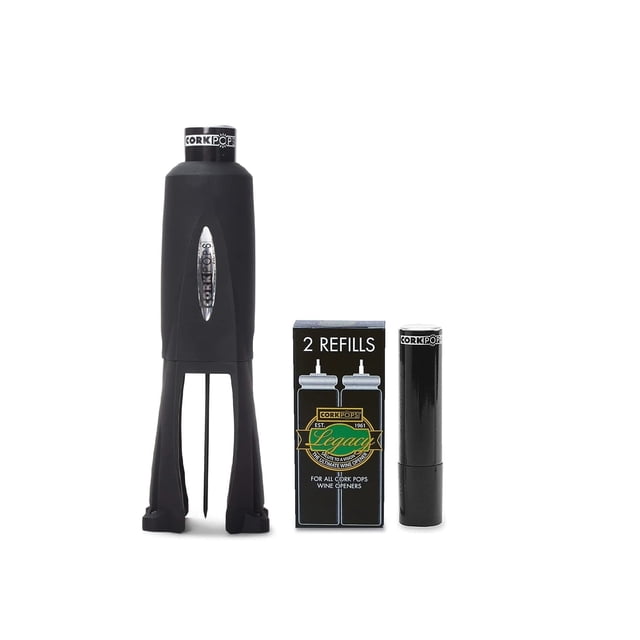 Abridor de botellas Cork Pops Legacy con 3 cartuchos de recarga