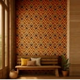 thumbnail image 2 of S4Sassy Minimal Leaf Wallpaper - Asian Style Wall Covering, 25" x 360" Self-Adhesive Vinyl Wall Paper, Decorative Walls Wrap, Easy DIY Walls Covering For Bedroom, Living Room - Orange, 2 of 9