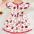 thumbnail image 4 of Xmyrz Little Girls Dresses Vacation Dresses Outgoing Skin-Friendly Refreshing Strawberry Fly Sleeve Casual Dresses Going Out Dresses Cute Dresses, 4 of 6