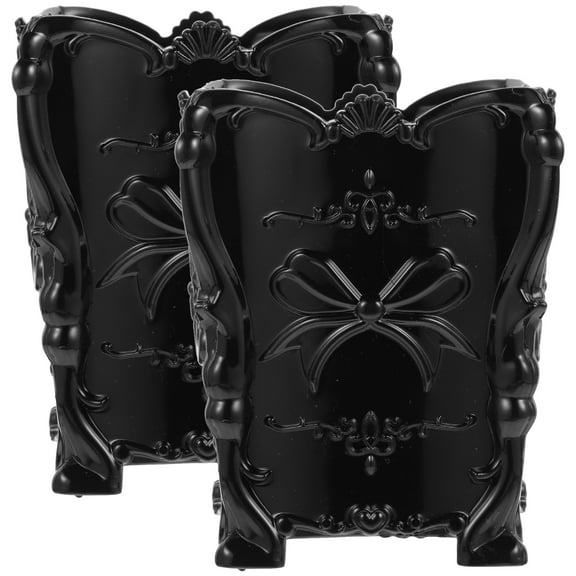 Black Cosmetic Brush Holder for Storage PP Material Novel Design 2pcs