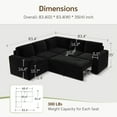 thumbnail image 3 of Marrber 84” Convertible Sectional Sleeper Sofa with Pull-Out Sofa Bed, L-Shaped Corner Sofa with Reversible Chaise and Hidden Storage, Pet-friendly Plush Corduroy for Living Room, Black, 3 of 9